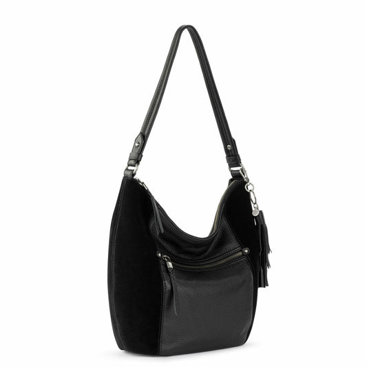 Sequoia Hobo Bag in Black Suede Block Suede