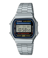A168W-1 | Vintage Silver and Black Metal Watch - Casio