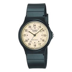 MQ24-9B | Black and Tan Men's Analog Casual Watch - Casio