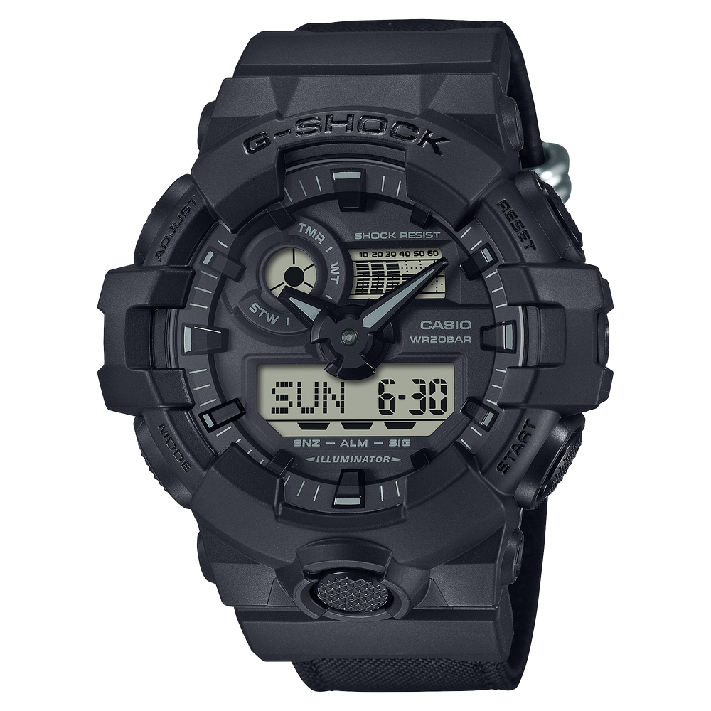 GA700BCE-1A | G-SHOCK with Nylon Band – Black Digital Analog Watch | Casio G- SHOCK - Casio