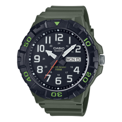 MRW210H-3AV | Black and Hunter Green Analog Men's Watch - Casio
