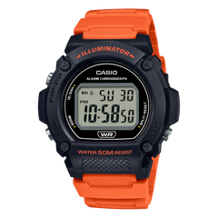 W219H-4AV | Black and Orange Digital Men's Watch - Casio
