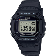 W218H-1AV | Black Digital Men's 50m Water Resistance Watch - Casio