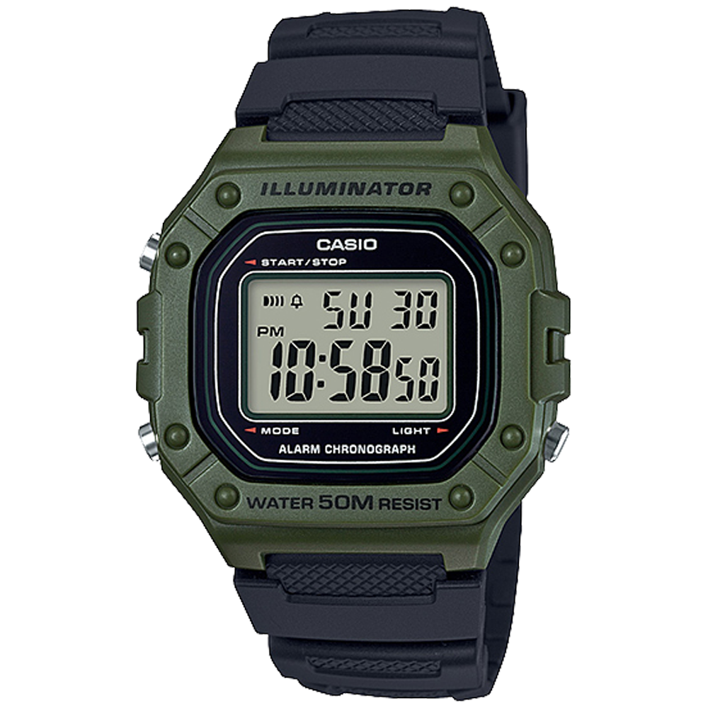 W218H-3AV | Green Digital Watch - Casio