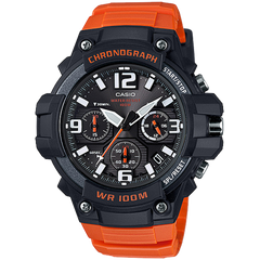 MCW100H-4AV | Black and Orange Men's Analog Watch - Casio