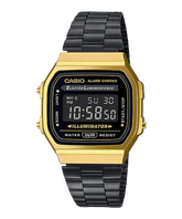 A168WEGB-1BVT | Vintage Black and Gold Metal Watch - Casio