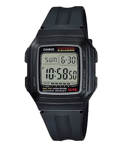 F201WA-1AV | Black Digital Watch - Casio