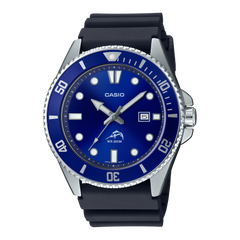 MDV106B-2AV | Black and Royal Blue Men's Analog Watch - Casio