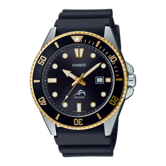 MDV106G-1AV | Black and Yellow Men's Analog Watch - Casio