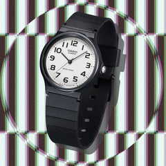 MQ24-7B2 | Black and White Men's Analog Casual Watch - Casio