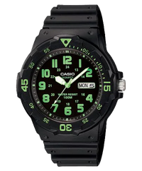 MRW200H-3BV | Black and Green Analog Men's Watch - Casio