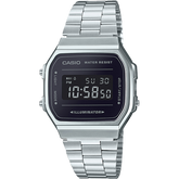 A168WEM-1VT | Vintage Silver and Black Metal Watch - Casio