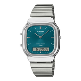 AQ240E-3A | Vintage Analog-Digital Watch, Blue-Green Dial - Casio