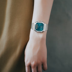 AQ240E-3A | Vintage Analog-Digital Watch, Blue-Green Dial - Casio