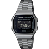 A168WGG-1BVT | Vintage Silver and Black Metal Watch - Casio