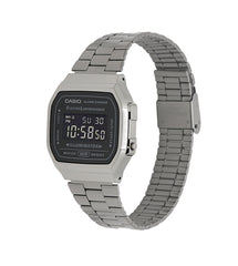 A168WGG-1BVT | Vintage Silver and Black Metal Watch - Casio