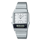 AQ800E-7A | Vintage Silver Stainless Steel Watch - Casio