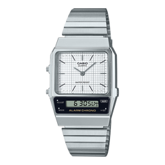 AQ800E-7A | Vintage Silver Stainless Steel Watch - Casio