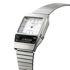 AQ800E-7A | Vintage Silver Stainless Steel Watch - Casio