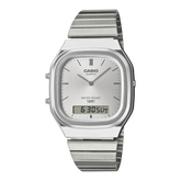 AQ-240E-7A | Vintage Silver Watch with Dual Time - Casio