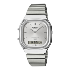 AQ-240E-7A | Vintage Silver Watch with Dual Time - Casio