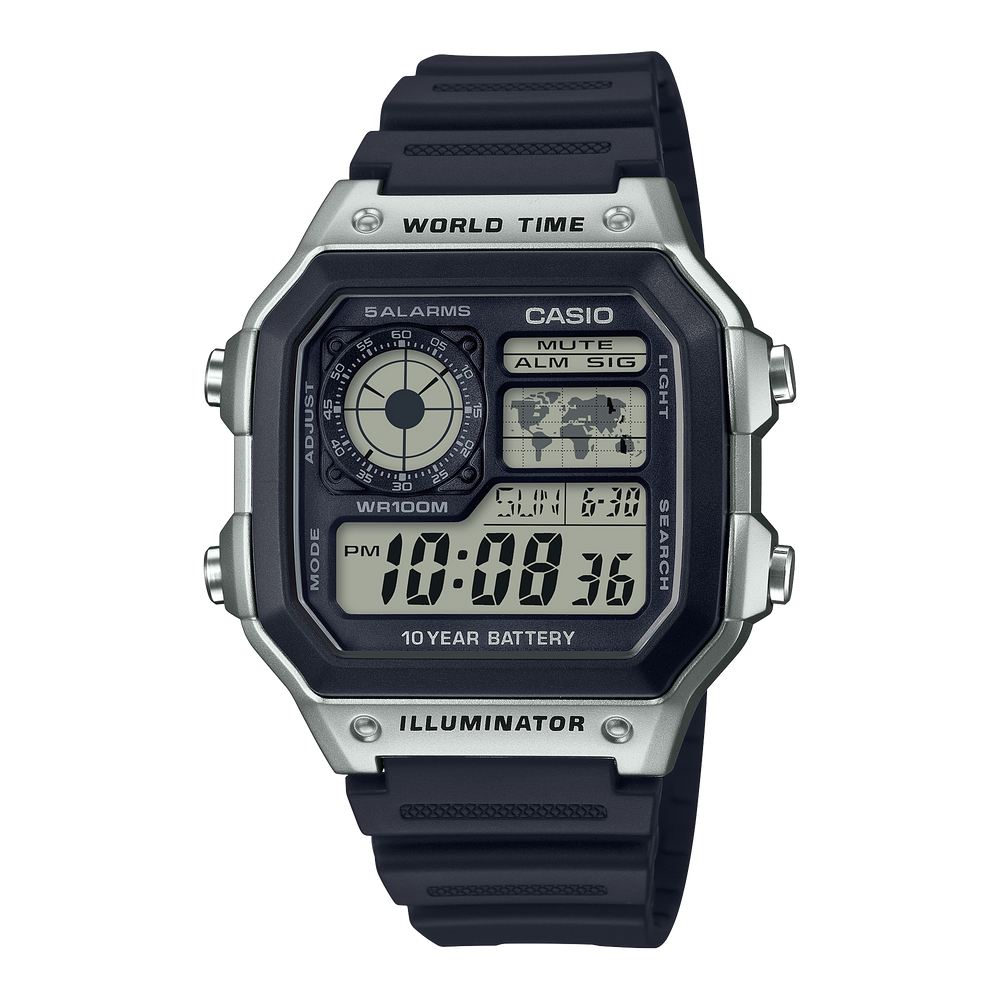 AE1200WH-1CV | Illuminator Black-Silver Digital Watch - Casio