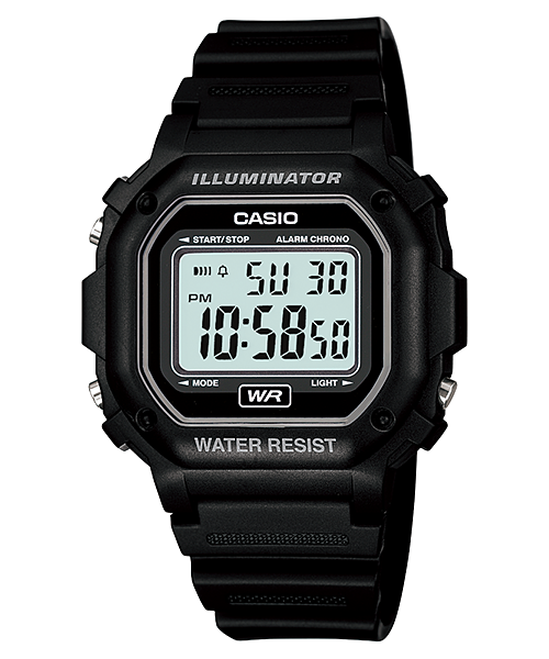 F108WH-1A | All Black Digital Watch - Casio