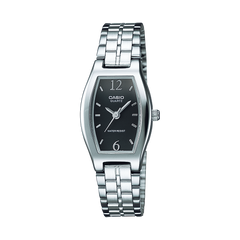 LTP1254D-1A | Silver and Black Stainless Steel Analog Watch - Casio
