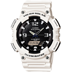 AQS810WC-7AV | Analog-Digital White and Black Watch - Casio