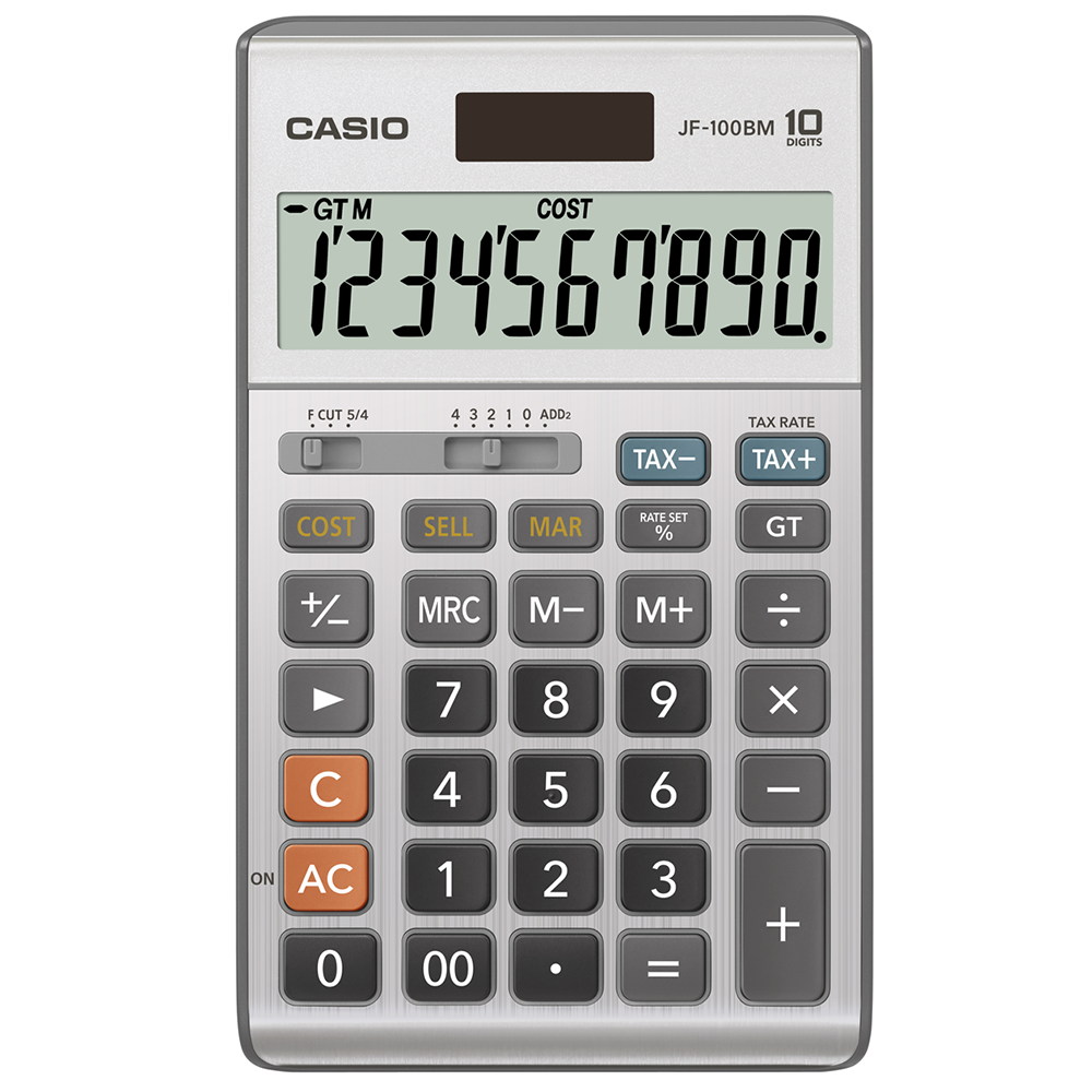 JF-100BM | 10-Digit Solar 2-Way Power LCD Calculator - Casio