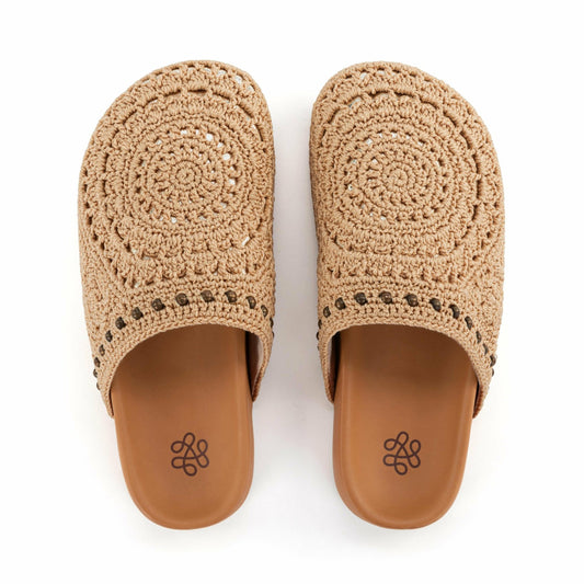 Bolinas Clog in Bamboo Medallion Crochet