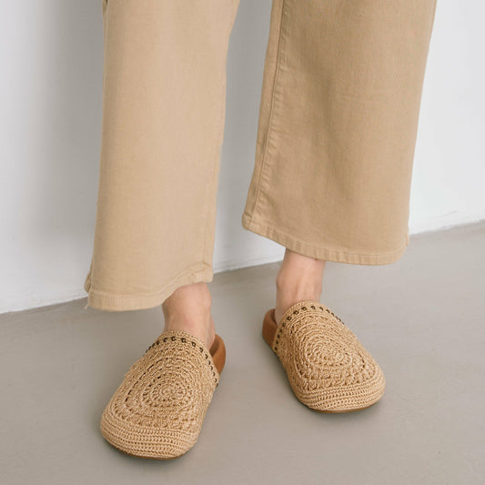 Bolinas Clog in Bamboo Medallion Crochet