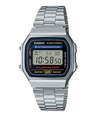 A168W-1 | Vintage Silver and Black Metal Watch - Casio