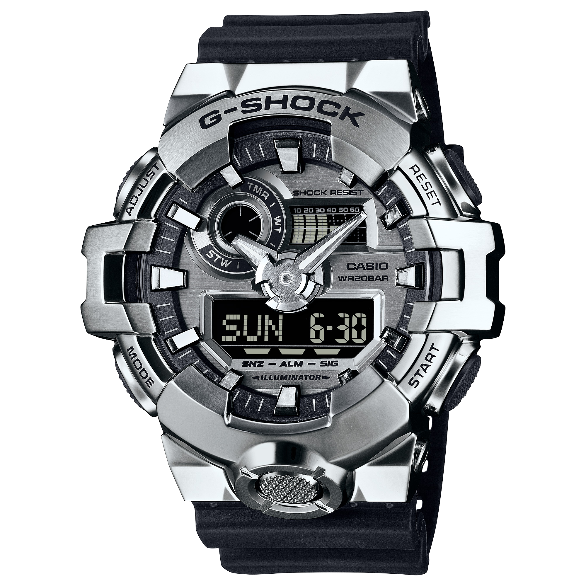 GM700-1A | Men’s Stainless-Steel Watch: Silver | Casio G-SHOCK - Casio