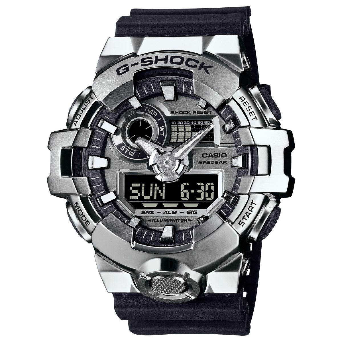 GM700-1A | Men’s Stainless-Steel Watch: Silver | Casio G-SHOCK - Casio