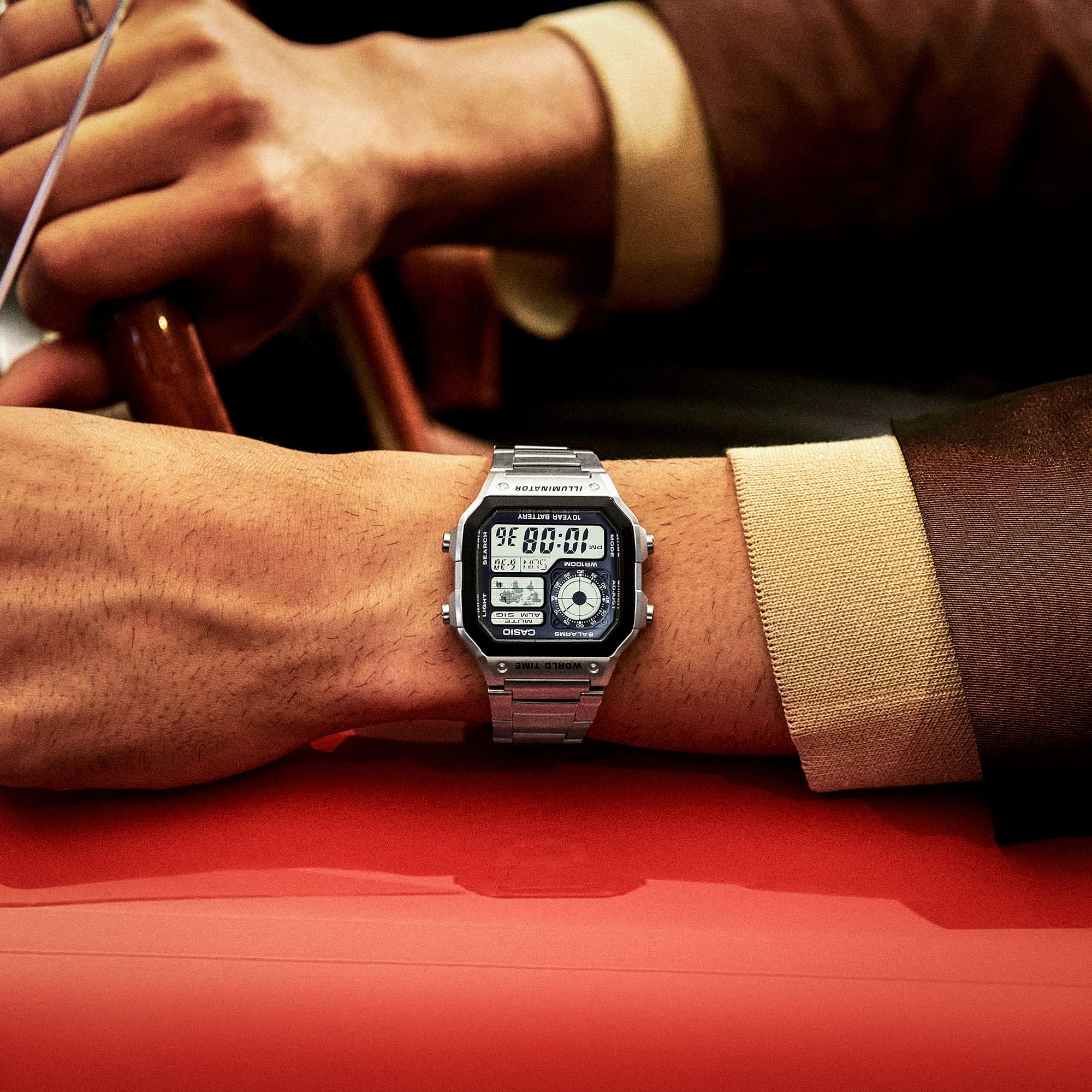 AE1200WHD-1A | Stainless Steel Band World Time Watch - Casio