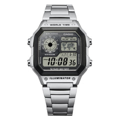 AE1200WHD-1A | Stainless Steel Band World Time Watch - Casio