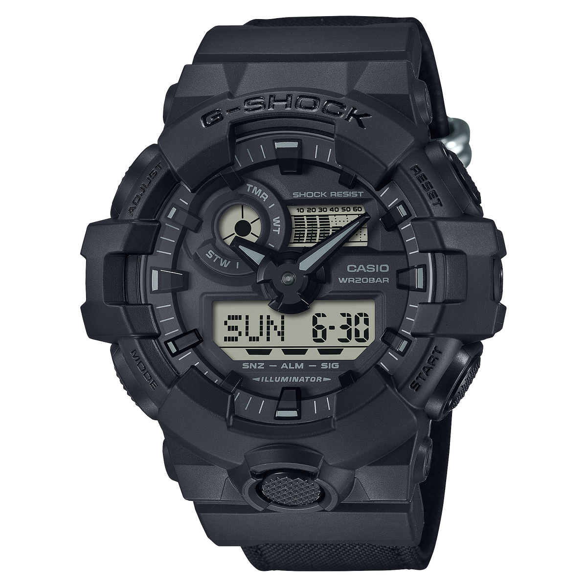 GA700BCE-1A | G-SHOCK with Nylon Band – Black Digital Analog Watch | Casio G- SHOCK - Casio