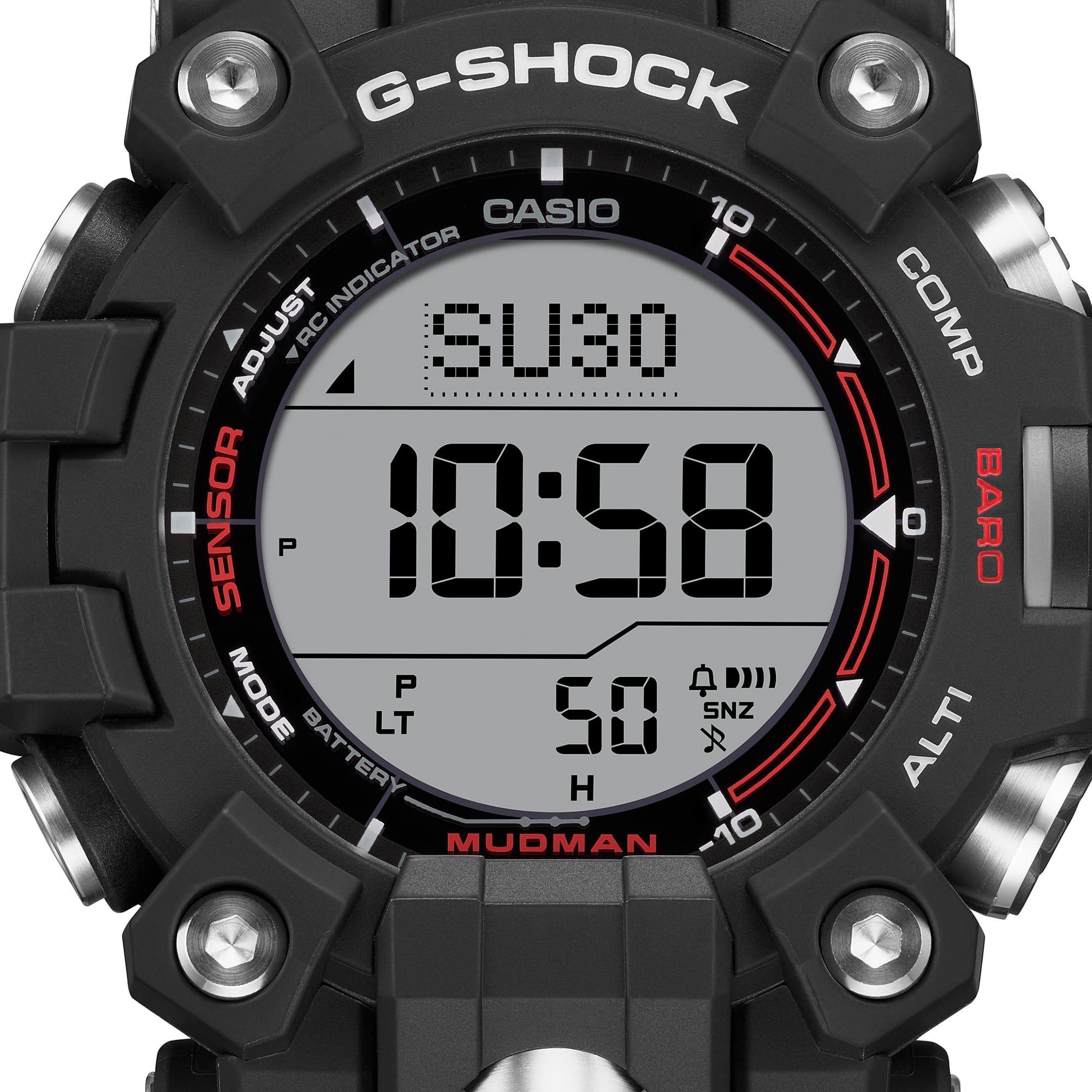 GW9500-1 | G-SHOCK Bold Black & Red Triple-Sensor Watch - Casio