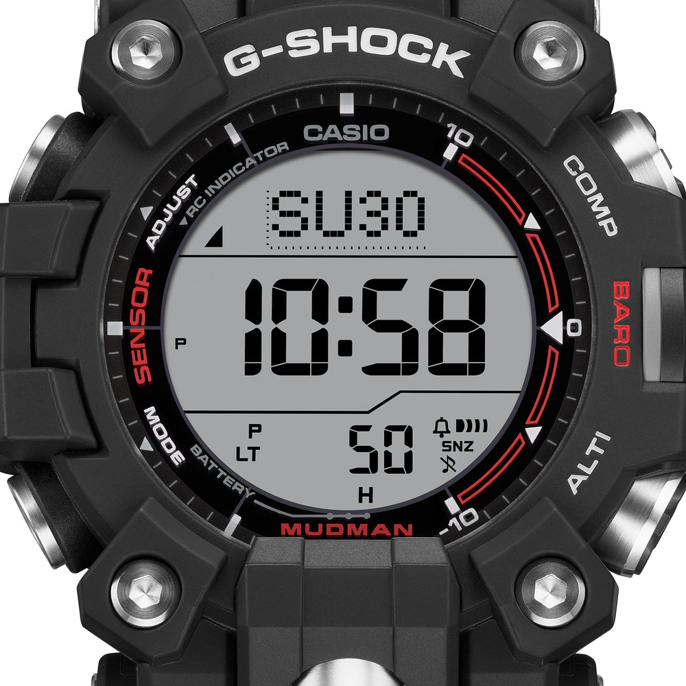 GW9500-1 | G-SHOCK Bold Black & Red Triple-Sensor Watch - Casio