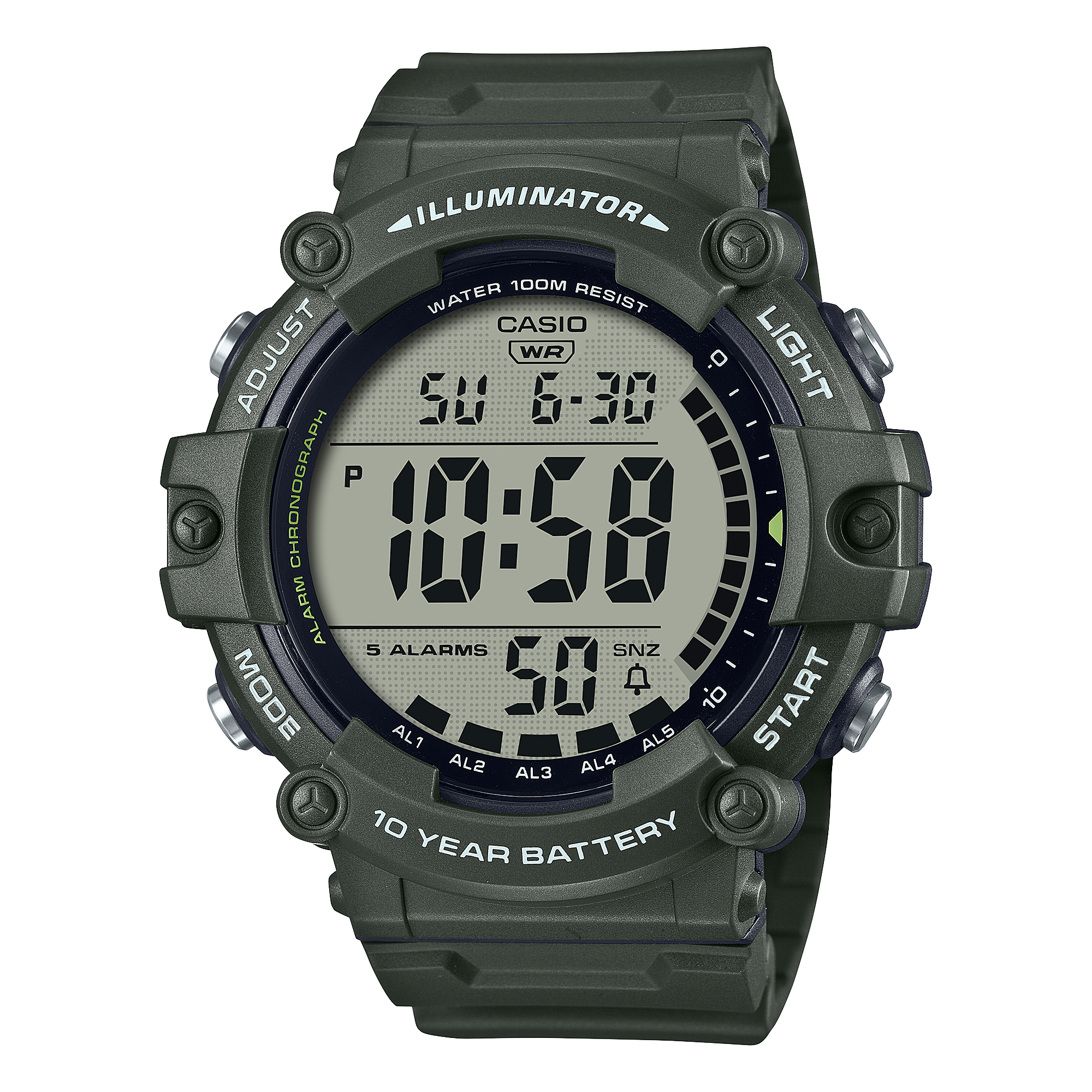 AE1500WHX-3AV | Illuminator Dark Basil Green Watch - Casio