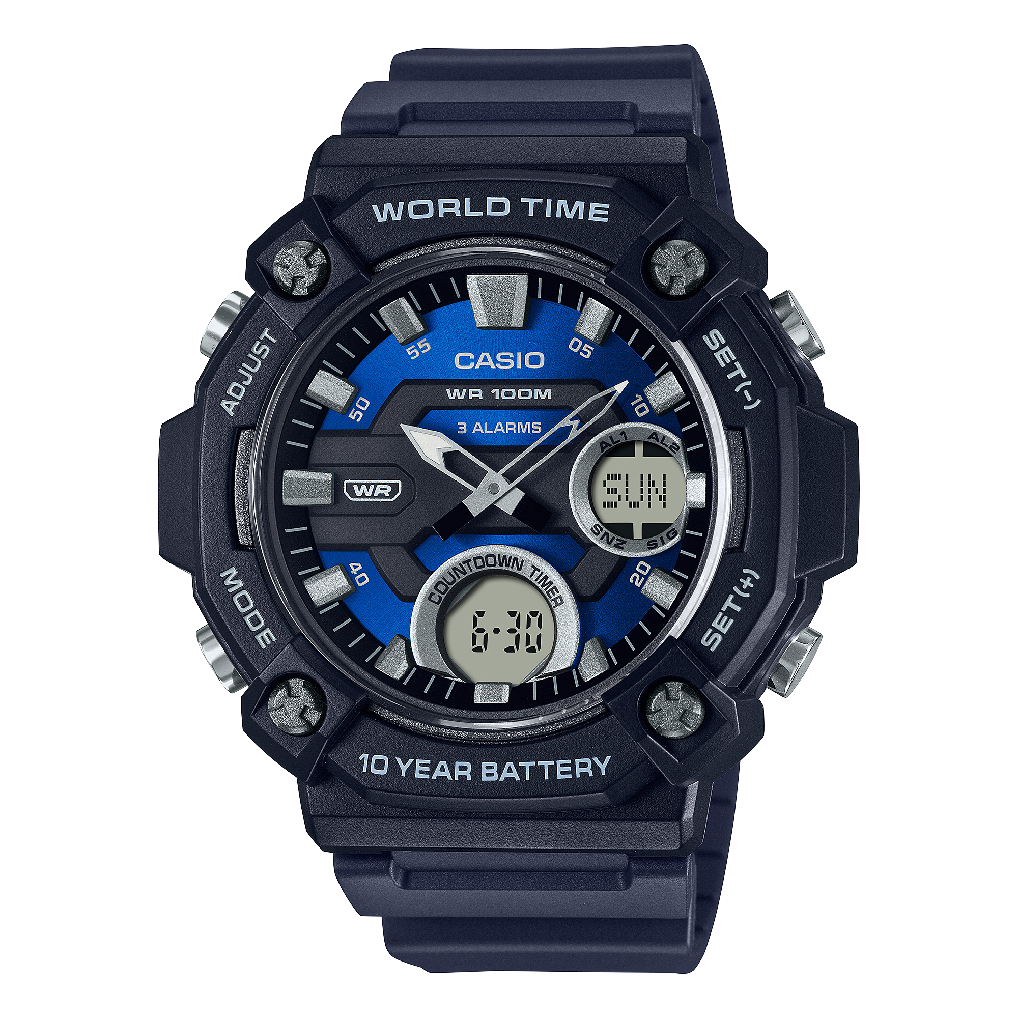 AEQ120W-2AV | Analog-Digital Midnight Blue Watch - Casio
