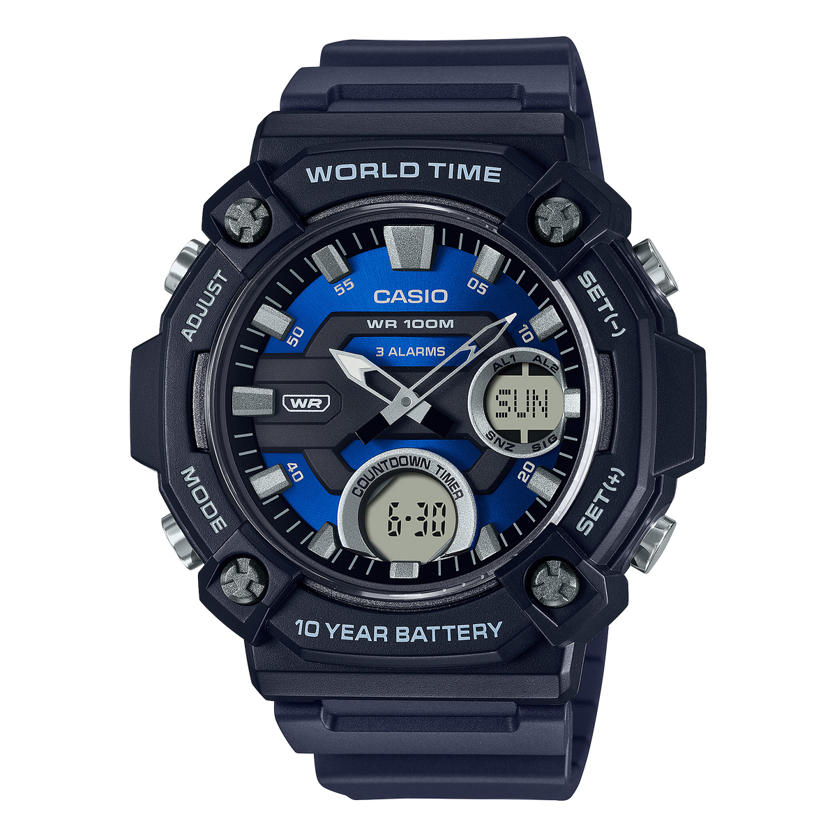 AEQ120W-2AV | Analog-Digital Midnight Blue Watch - Casio