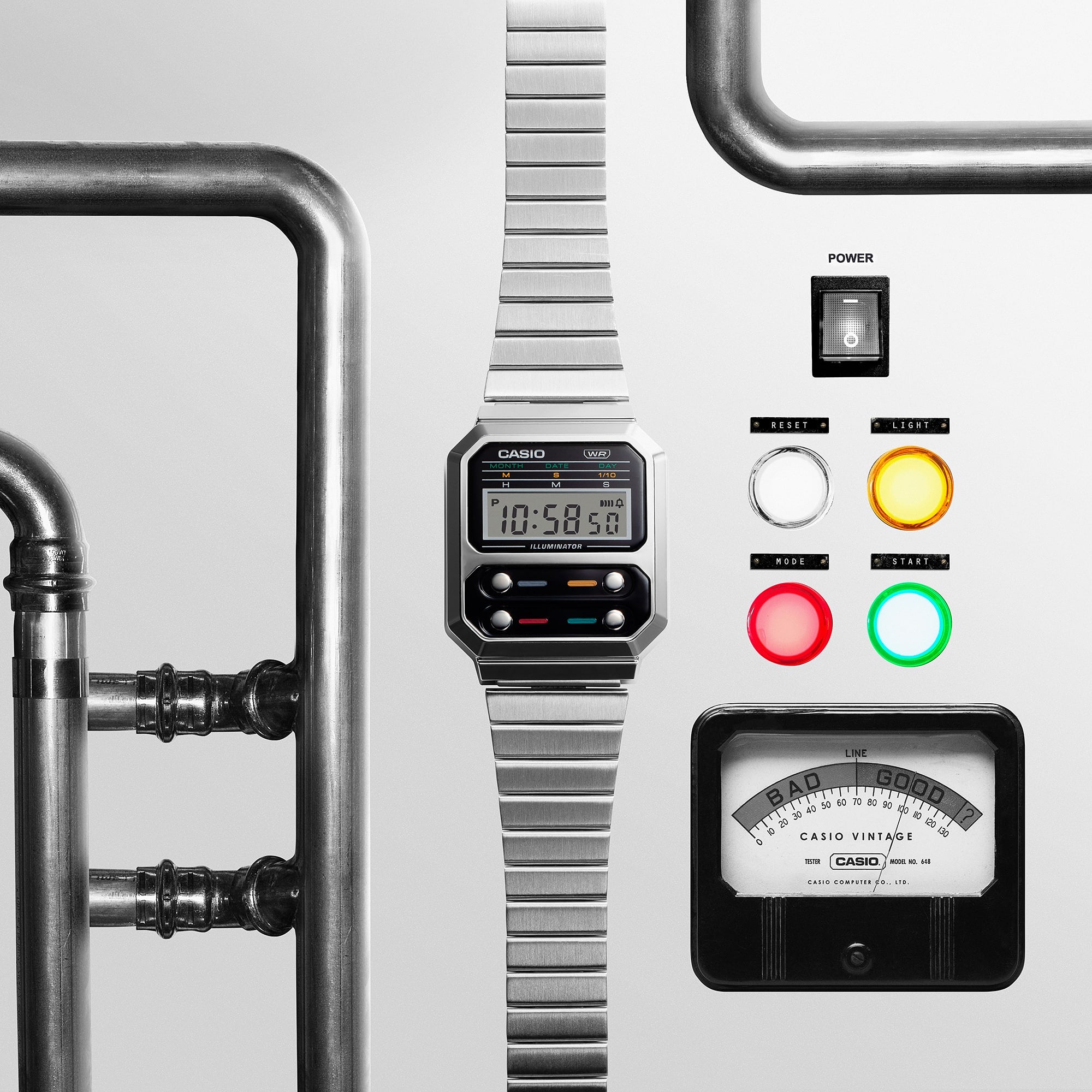 A100WE-1AVT | Vintage Stainless Steel Silver Watch - Casio