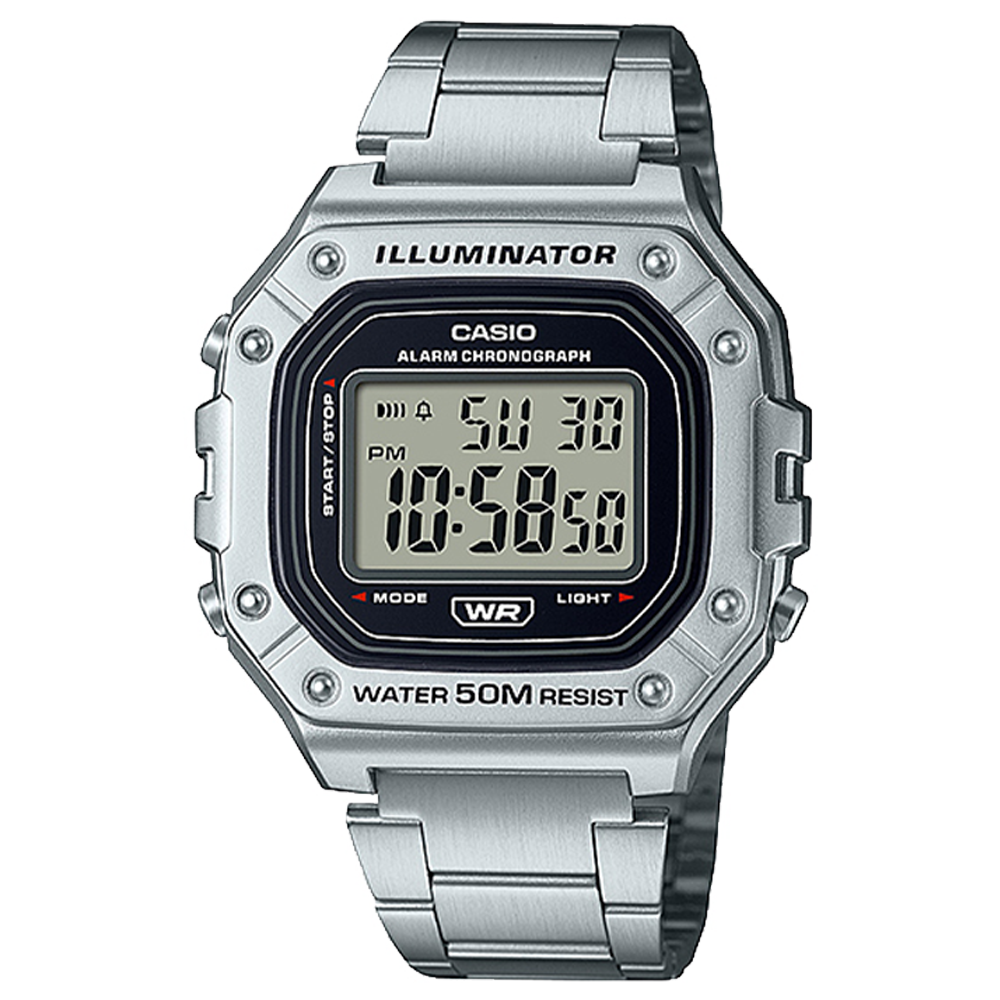 W218HD-1AV | Silver Digital Watch - Casio
