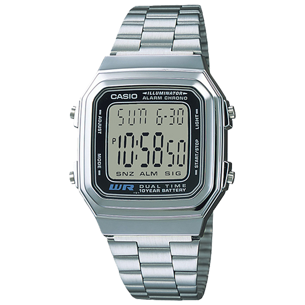 A178WA-1A | Vintage Silver Digital Watch - Casio