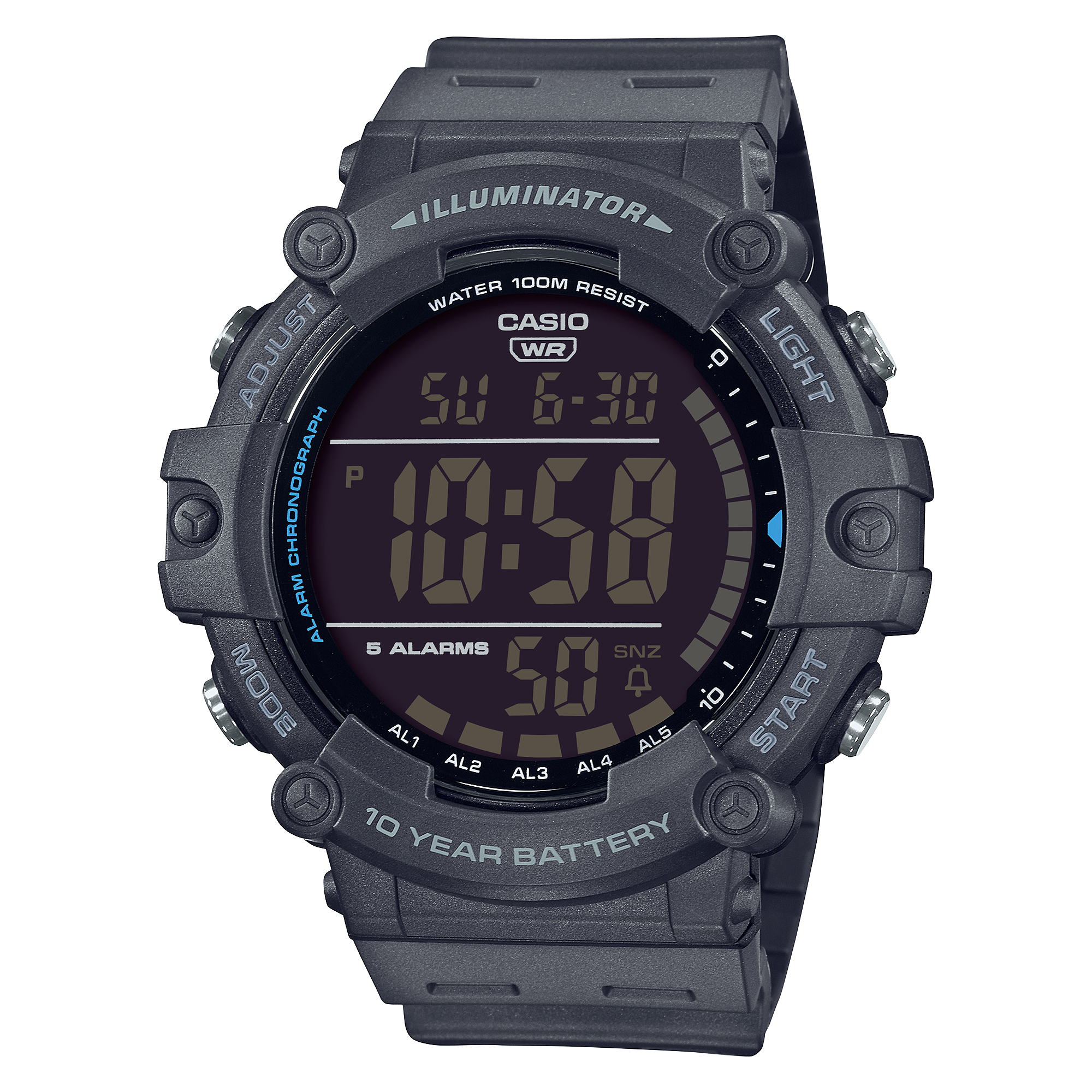 AE1500WH-8BV | Illuminator Dark Grey Digital Watch - Casio