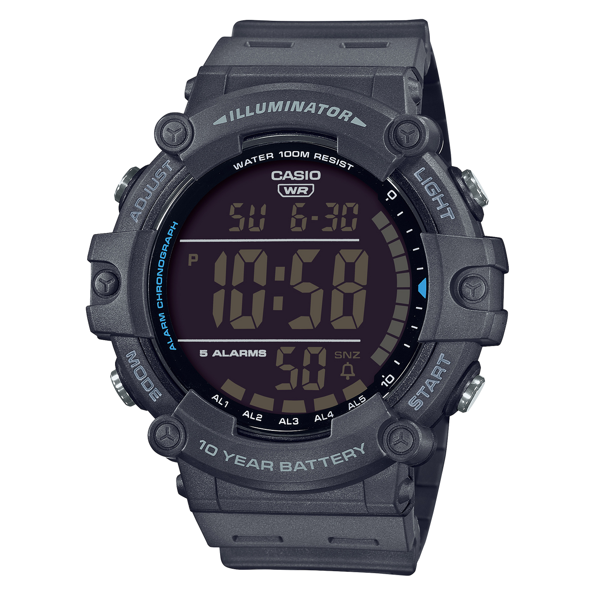 AE1500WH-8BV | Illuminator Dark Grey Digital Watch - Casio