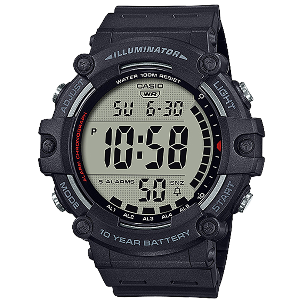 AE1500WH-1AV | Illuminator Night Black Digital Watch - Casio