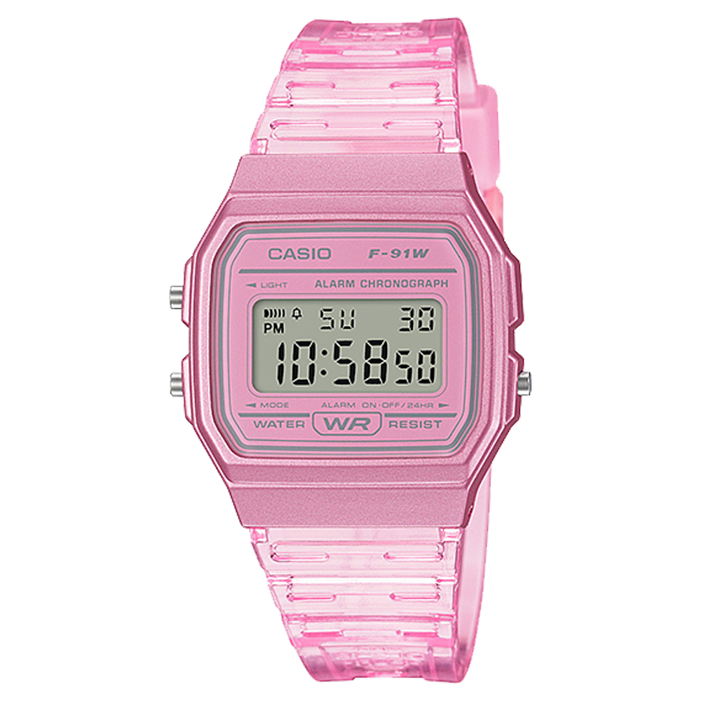 F91WS-4 | Pink Translucent Digital Watch - Casio